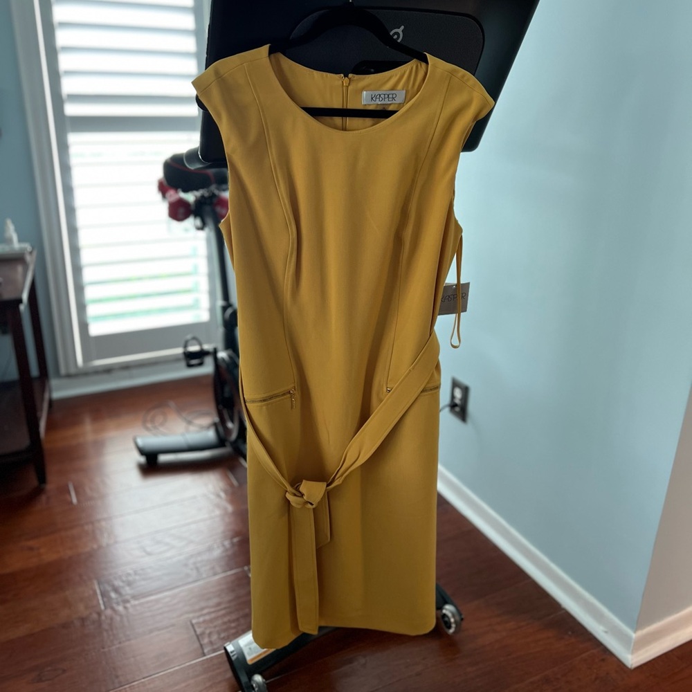 Kasper Mustard Midi Dress